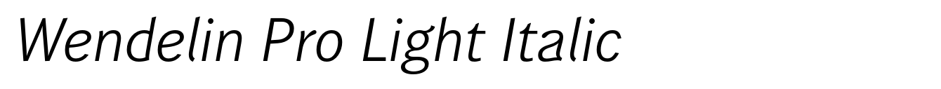 Wendelin Pro Light Italic